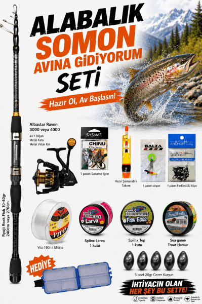 ALABALIK SOMON AVINA GİDİYORUM HAZIR OLTA SETİ